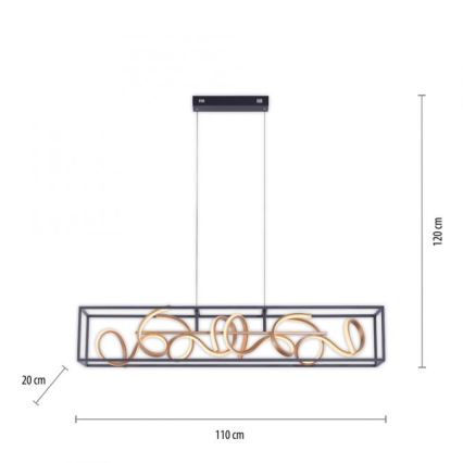 Paul Neuhaus 2416-18 - LED Hanglamp aan koord dimbaar SELINA 4xLED/10,2W/230V