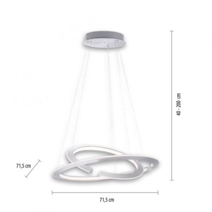 Paul Neuhaus 2491-55 - LED dimbare hanglamp aan kabel ALESSA 2xLED/26W/230V + afstandsbediening
