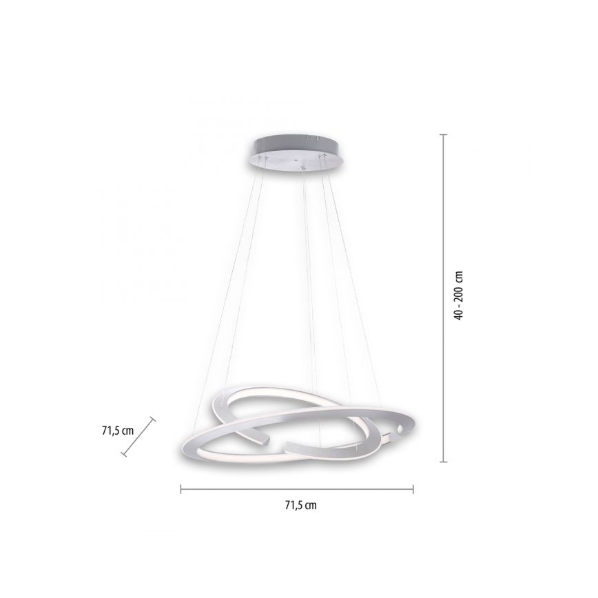 Paul Neuhaus 2491-55 - LED dimbare hanglamp aan kabel ALESSA 2xLED/26W/230V + afstandsbediening