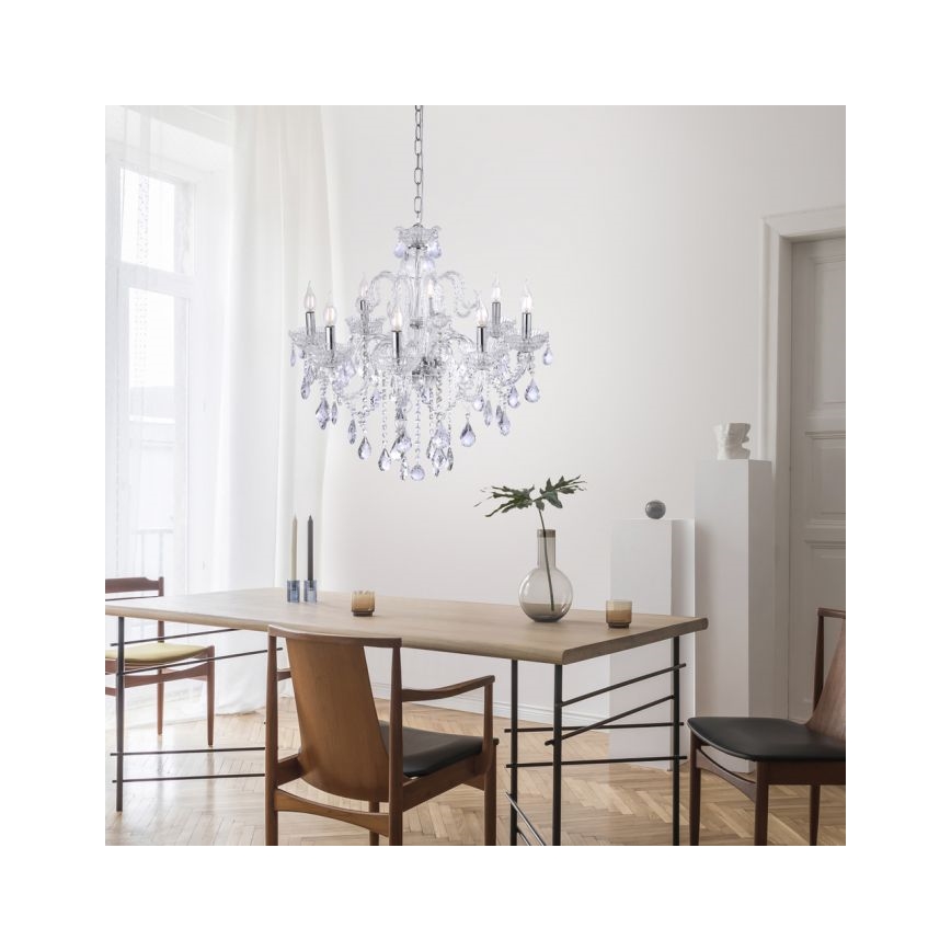 Paul Neuhaus 3081-00 - Kristallen hanglamp aan ketting GRACIA 8xE14/40W/230V