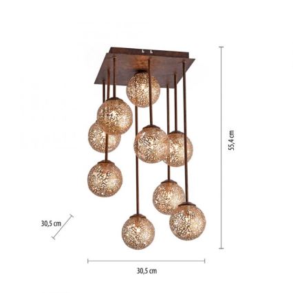 Paul Neuhaus 6238-48 - Hanglamp met vaste pendel GRETA 9xG9/40W/230V