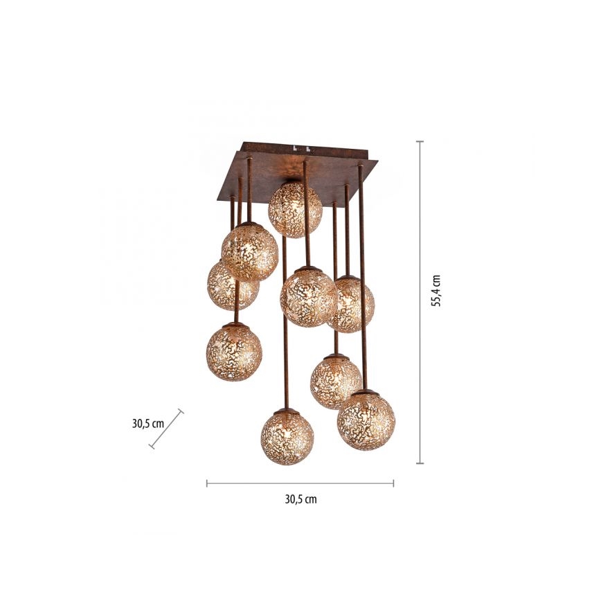 Paul Neuhaus 6238-48 - Hanglamp met vaste pendel GRETA 9xG9/40W/230V