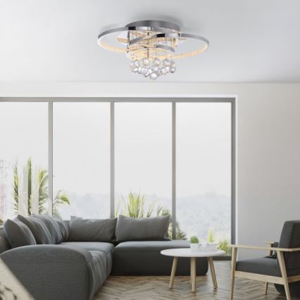 Paul Neuhaus 6267-17 - Dimbare LED plafondlamp ROTAZO LED/32W/230V diameter 45 cm glanzend chroom