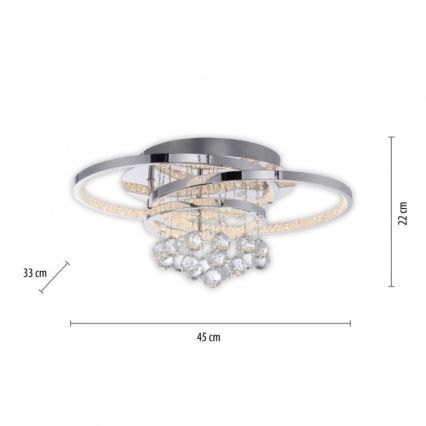 Paul Neuhaus 6267-17 - Dimbare LED plafondlamp ROTAZO LED/32W/230V diameter 45 cm glanzend chroom