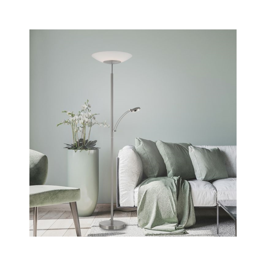 Paul Neuhaus 655-55 - Dimbare LED Staande lamp ALFRED 1xLED/28W+1xLED/4W/230V glanzend chroom