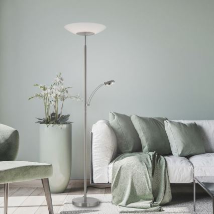 Paul Neuhaus 655-55 - Dimbare LED-vloerlamp ALFRED LED/28W+LED/4W/230V glanzend chroom