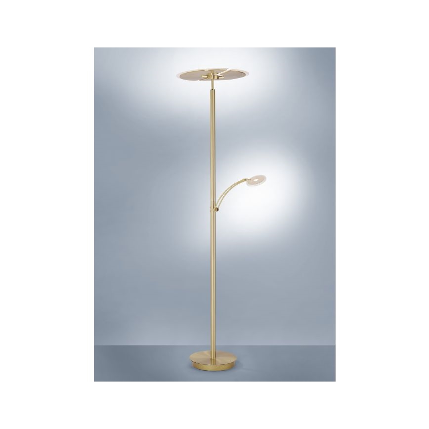 Paul Neuhaus 673-60 - Dimbare Staande LED Lamp ARTUR 2xLED/21W/230V+1xLED/6W goud