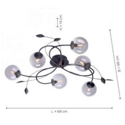 Paul Neuhaus 6737-18 - LED Hanglamp voor Oppervlak Montage WIDOW 6xG9/3W/230V