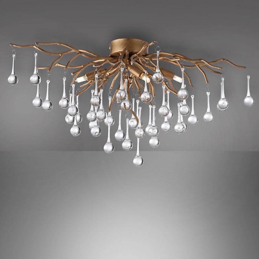 Paul Neuhaus 8090-11 - Bevestigde hanglamp ICICLE 4xG9/40W/230V 30x60 cm messing