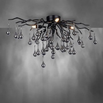 Paul Neuhaus 8090-18 - Opbouwkroonluchter ICICLE 4xG9/40W/230V 30x60 cm zwart
