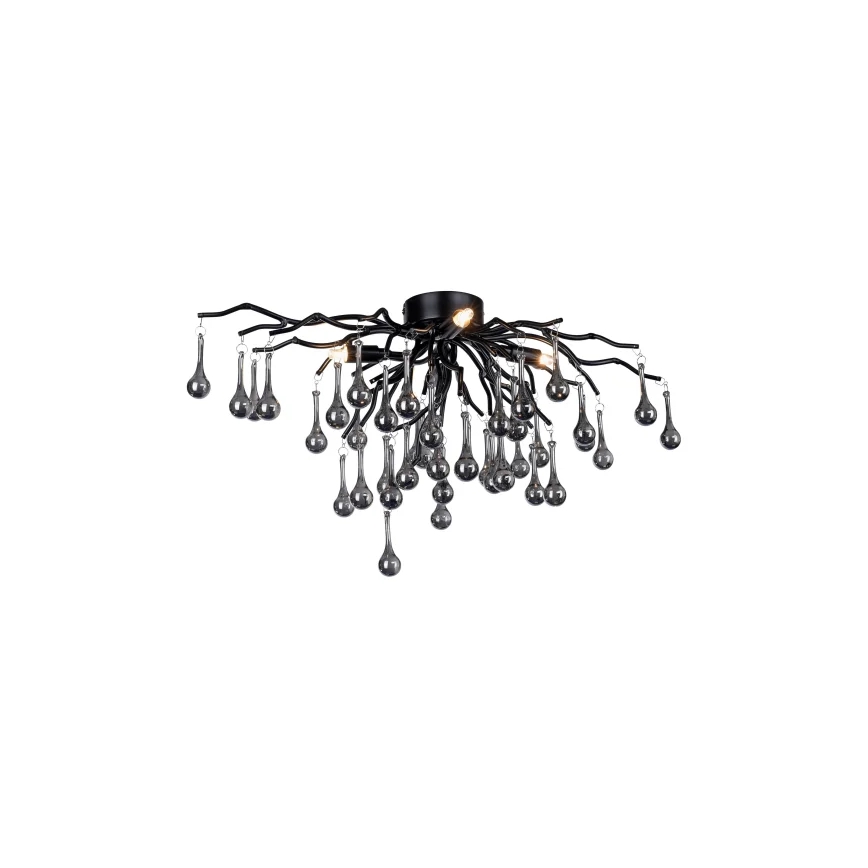 Paul Neuhaus 8090-18 - Opbouwkroonluchter ICICLE 4xG9/40W/230V 30x60 cm zwart