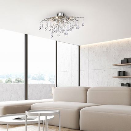 Paul Neuhaus 8090-55 - Bevestigde hanglamp ICICLE 4xG9/40W/230V 30x60 cm glanzend chroom