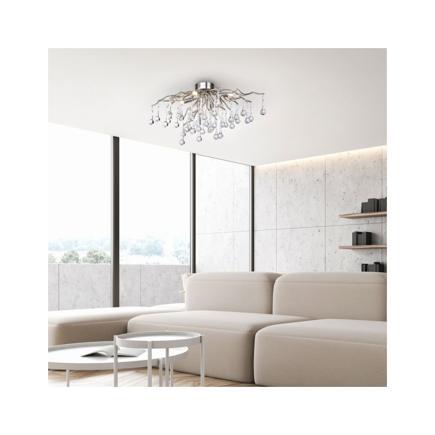 Paul Neuhaus 8090-55 - Bevestigde hanglamp ICICLE 4xG9/40W/230V 30x60 cm glanzend chroom