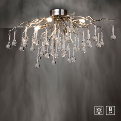 Paul Neuhaus 8090-55 - Bevestigde hanglamp ICICLE 4xG9/40W/230V 30x60 cm glanzend chroom