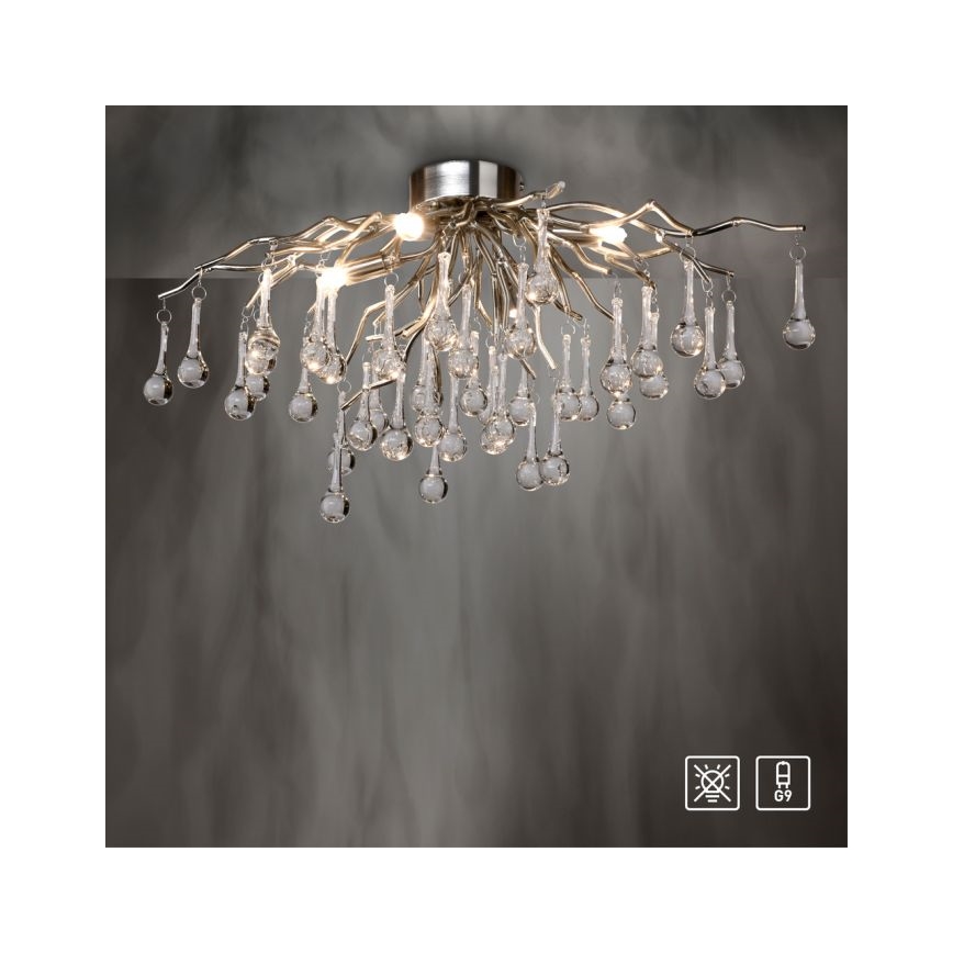 Paul Neuhaus 8090-55 - Bevestigde hanglamp ICICLE 4xG9/40W/230V 30x60 cm glanzend chroom