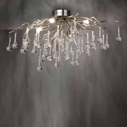 Paul Neuhaus 8090-55 - Bevestigde hanglamp ICICLE 4xG9/40W/230V 30x60 cm glanzend chroom