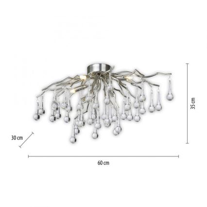 Paul Neuhaus 8090-55 - Bevestigde hanglamp ICICLE 4xG9/40W/230V 30x60 cm glanzend chroom