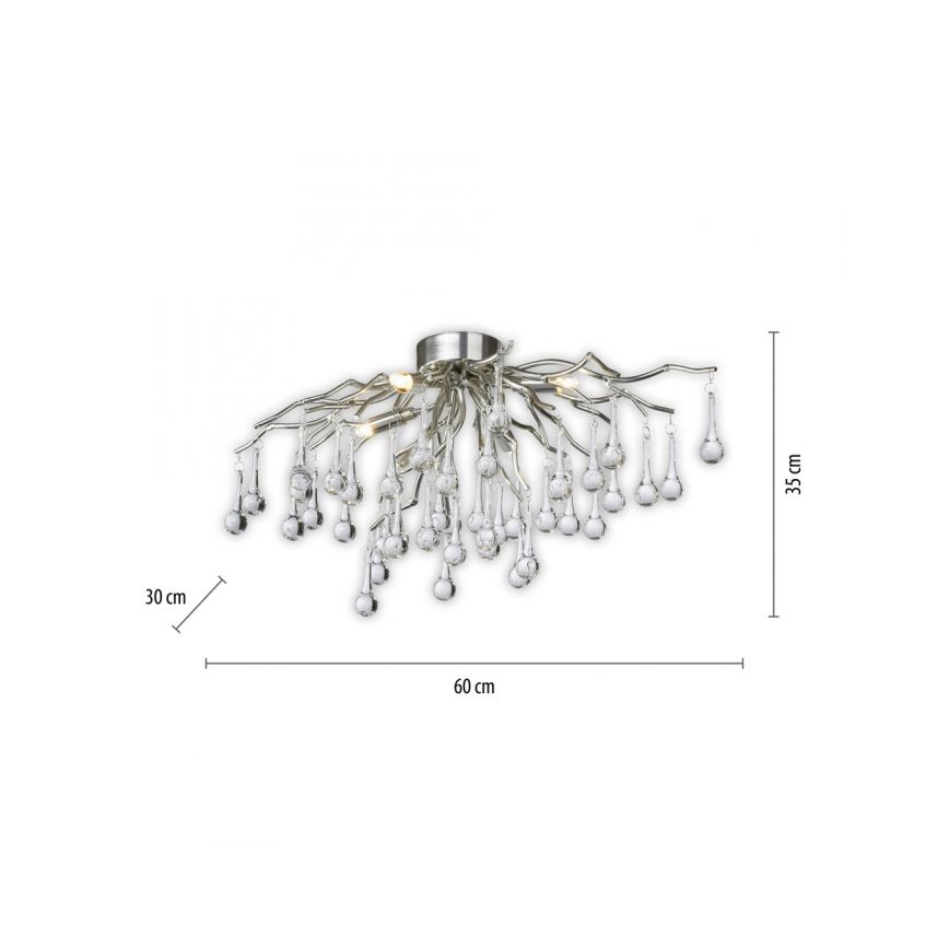 Paul Neuhaus 8090-55 - Bevestigde hanglamp ICICLE 4xG9/40W/230V 30x60 cm glanzend chroom