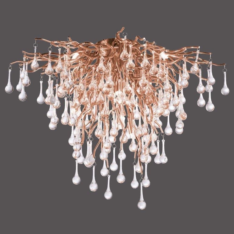Paul Neuhaus 8091-11 - Bevestigde hanglamp ICICLE 9xG9/40W/230V diameter 50 cm messing