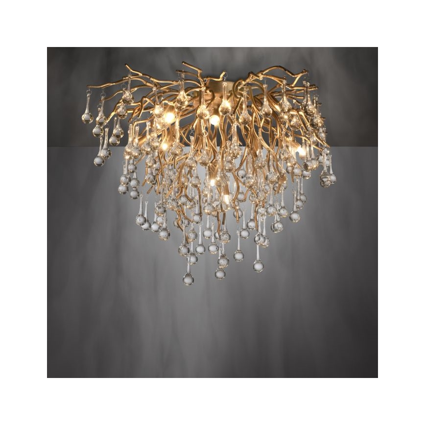 Paul Neuhaus 8091-11 - Bevestigde hanglamp ICICLE 9xG9/40W/230V diameter 50 cm messing