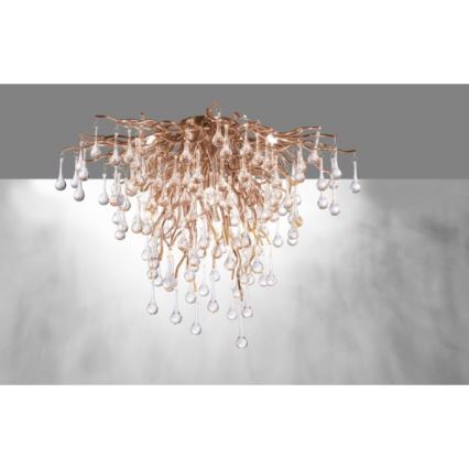 Paul Neuhaus 8091-11 - Bevestigde hanglamp ICICLE 9xG9/40W/230V diameter 50 cm messing