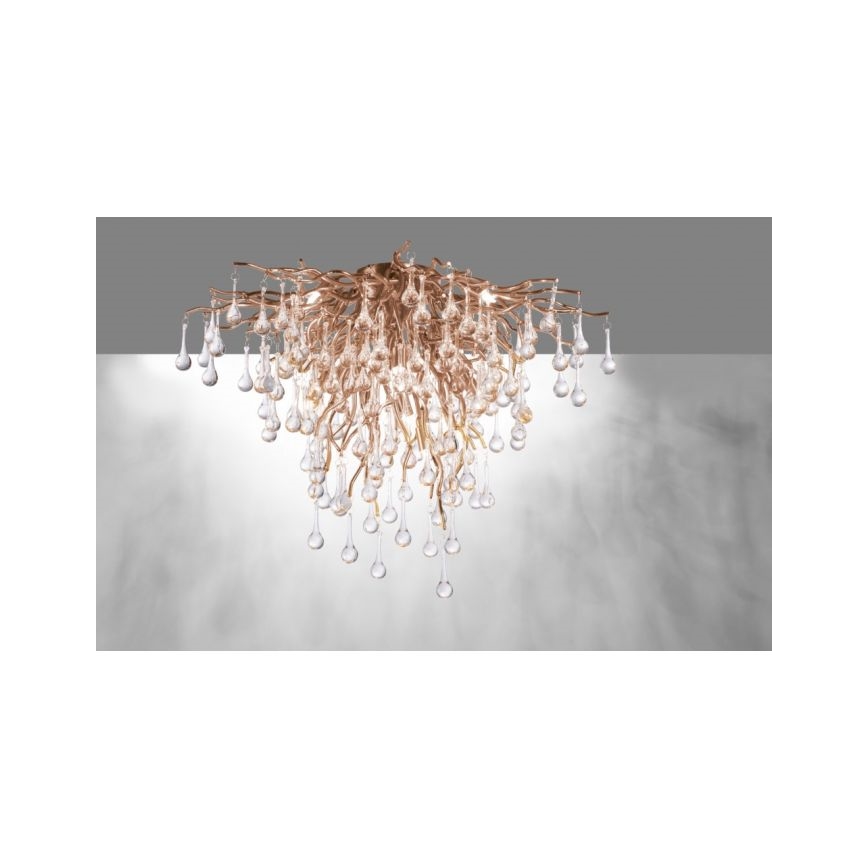 Paul Neuhaus 8091-11 - Bevestigde hanglamp ICICLE 9xG9/40W/230V diameter 50 cm messing