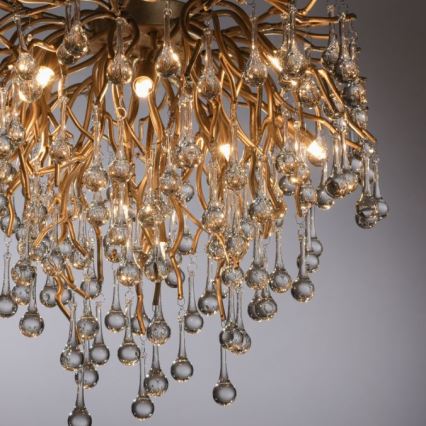 Paul Neuhaus 8091-11 - Bevestigde hanglamp ICICLE 9xG9/40W/230V diameter 50 cm messing