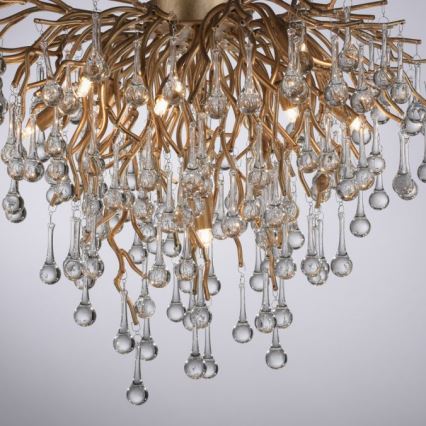 Paul Neuhaus 8091-11 - Bevestigde hanglamp ICICLE 9xG9/40W/230V diameter 50 cm messing