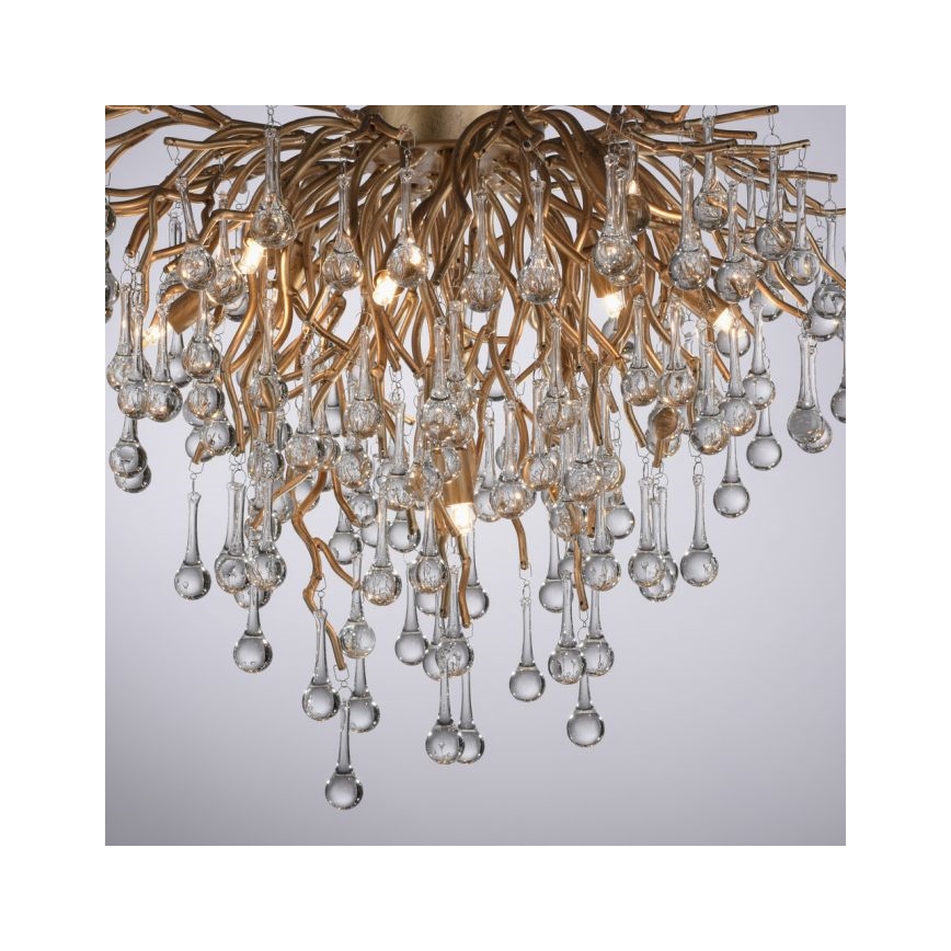 Paul Neuhaus 8091-11 - Bevestigde hanglamp ICICLE 9xG9/40W/230V diameter 50 cm messing