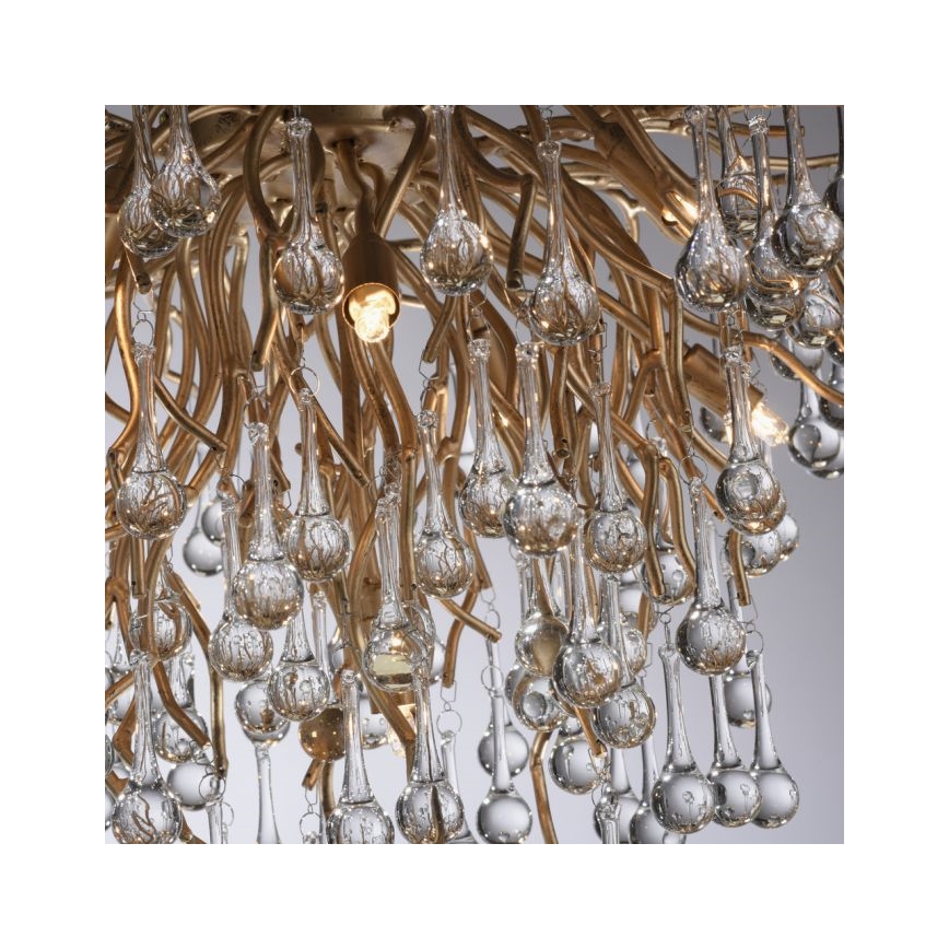 Paul Neuhaus 8091-11 - Bevestigde hanglamp ICICLE 9xG9/40W/230V diameter 50 cm messing