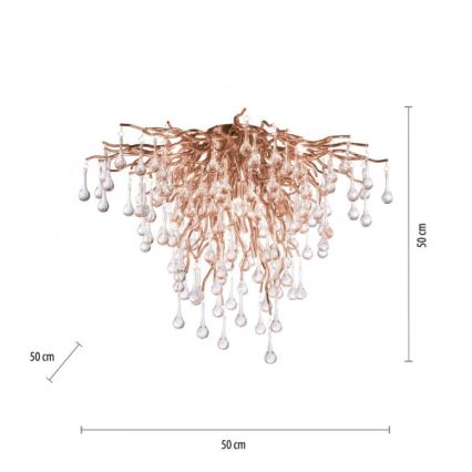 Paul Neuhaus 8091-11 - Bevestigde hanglamp ICICLE 9xG9/40W/230V diameter 50 cm messing