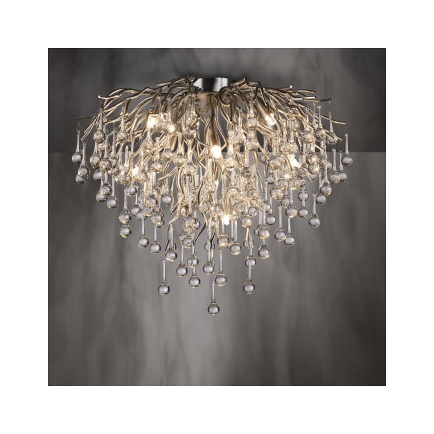 Paul Neuhaus 8091-55 - Bevestigde hanglamp ICICLE 9xG9/40W/230V diameter 50 cm glanzend chroom