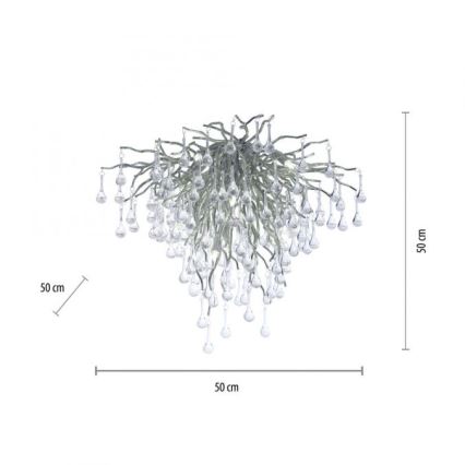 Paul Neuhaus 8091-55 - Bevestigde hanglamp ICICLE 9xG9/40W/230V diameter 50 cm glanzend chroom