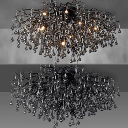 Paul Neuhaus 8092-18 - Opbouwkroonluchter ICICLE 14xG9/40W/230V, Ø 100 cm, zwart