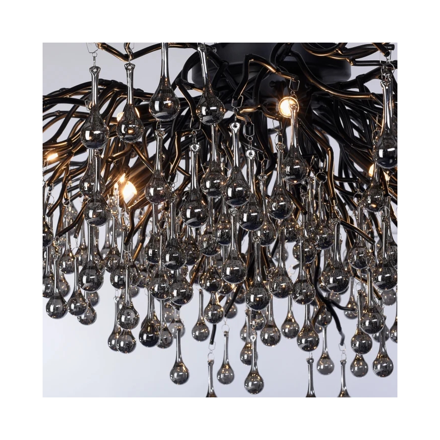 Paul Neuhaus 8092-18 - Opbouwkroonluchter ICICLE 14xG9/40W/230V, Ø 100 cm, zwart