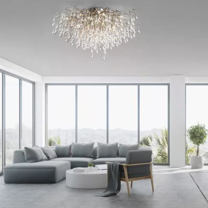 Paul Neuhaus 8092-55 - Opbouwkroonluchter ICICLE 14xG9/40W/230V Ø 100 cm glanzend chroom