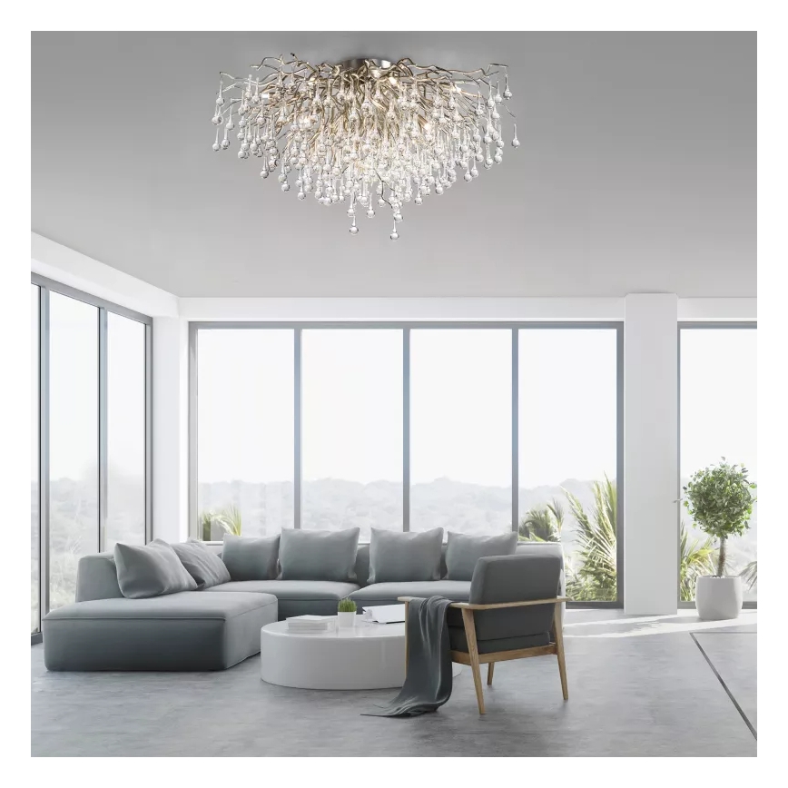 Paul Neuhaus 8092-55 - Opbouwkroonluchter ICICLE 14xG9/40W/230V Ø 100 cm glanzend chroom