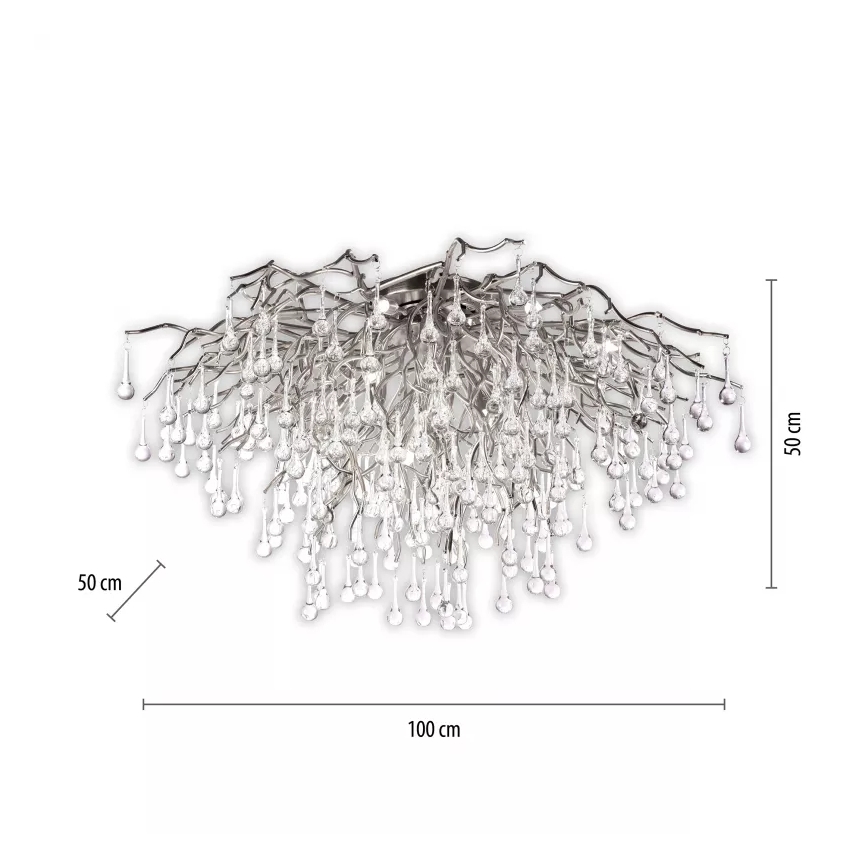 Paul Neuhaus 8092-55 - Opbouwkroonluchter ICICLE 14xG9/40W/230V Ø 100 cm glanzend chroom