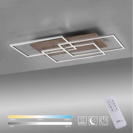 Paul Neuhaus 8330-79 - Dimbare LED bevestigde hanglamp PALMA 3xLED/12W/230V grenen + afstandsbediening