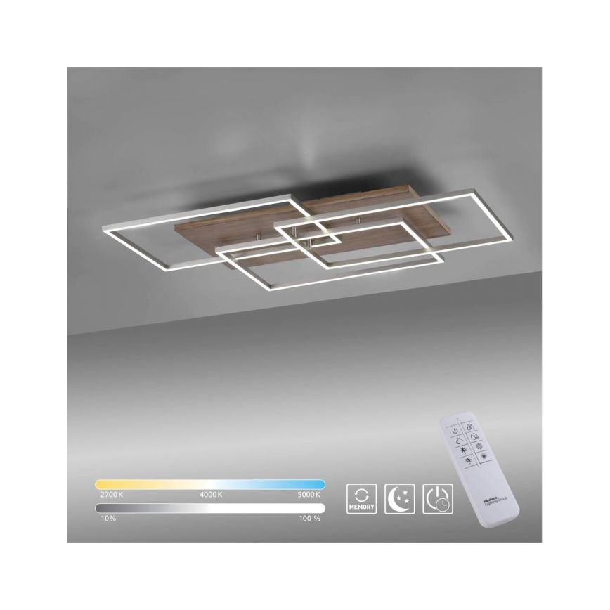 Paul Neuhaus 8330-79 - Dimbare LED bevestigde hanglamp PALMA 3xLED/12W/230V grenen + afstandsbediening