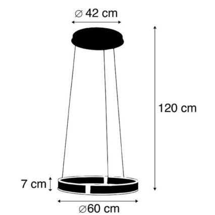 Paul Neuhaus 8361-55 - Dimbare LED Hanglamp aan een koord met Sensor ARINA LED/27W/230V