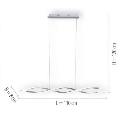 Paul Neuhaus 9142-55 - Dimbare LED Hanglamp aan een koord POLINA 2xLED/10,2W/230V