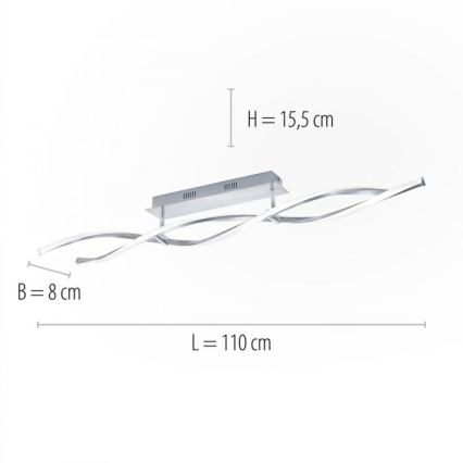 Paul Neuhaus 9143-55 - Dimbare LED Hanglamp voor Oppervlak Montage POLINA 2xLED/10,2W/230V