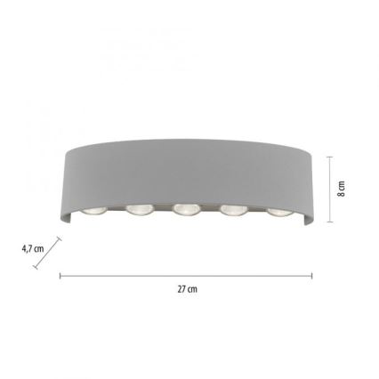 Paul Neuhaus 9489-21- LED Wand Lamp voor Buiten CARLO 10xLED/0,8W/230V IP54