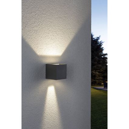 Paulmann 18000 - Grijze 2x LED Buitenwandlamp / 3W IP65 CYBO 230V