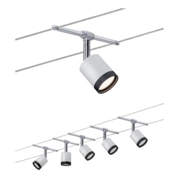 Paulmann 3981 - Set van 5x LED/4W compleet kabelsysteem TUBE 230V, mat chroom/zwart