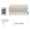 Paulmann 3988 - LED RGBW/13W dimbare strip TIP 5 m 230V + afstandsbediening