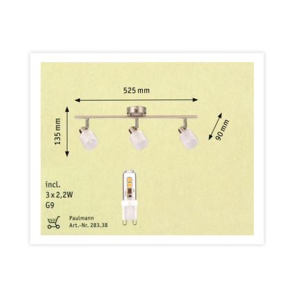 Paulmann 60200 - 3xLED-G9/2,2W Spot HELIX 230V