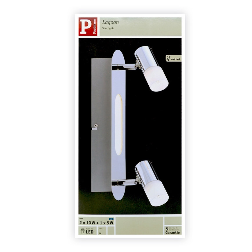 Paulmann 66647 - LED inbouwspot 2xG9/10W/230V + LED/5W