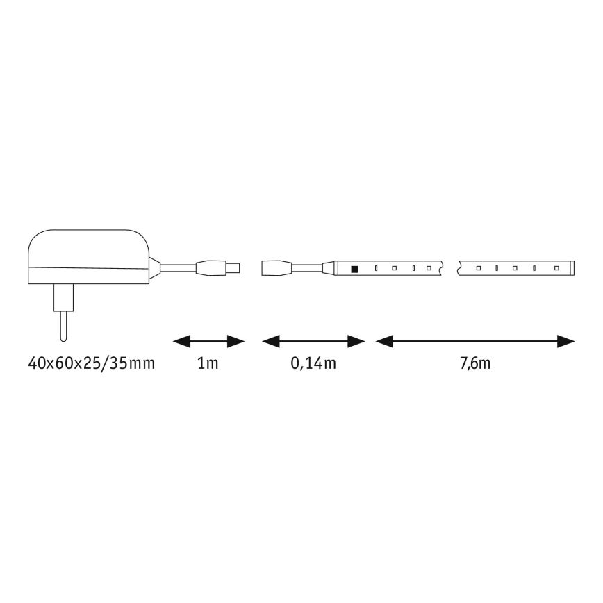 Paulmann 70514 - LED RGB/15W Dimbare strip SIMPLED 7,5m 230V + afstandsbediening
